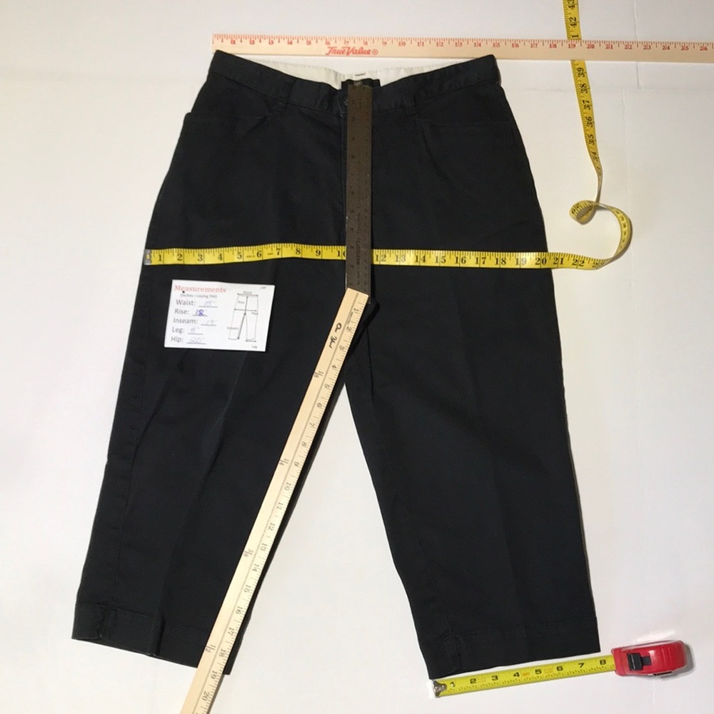 LEE KHAKIS Women’s High-Rise Dressy Black Cotton/Spandex Blend Capris 12M - Picture 15 of 16